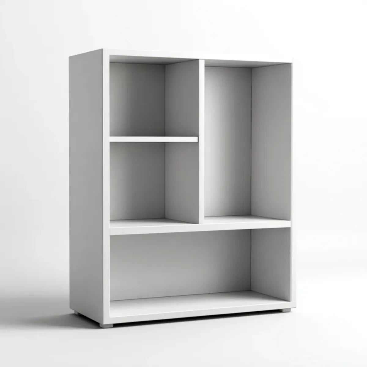 Regał, Biała zakładka 80 x 30 x 120 cm od prostokątnego MDF z 4 otwartymi przegródkami
