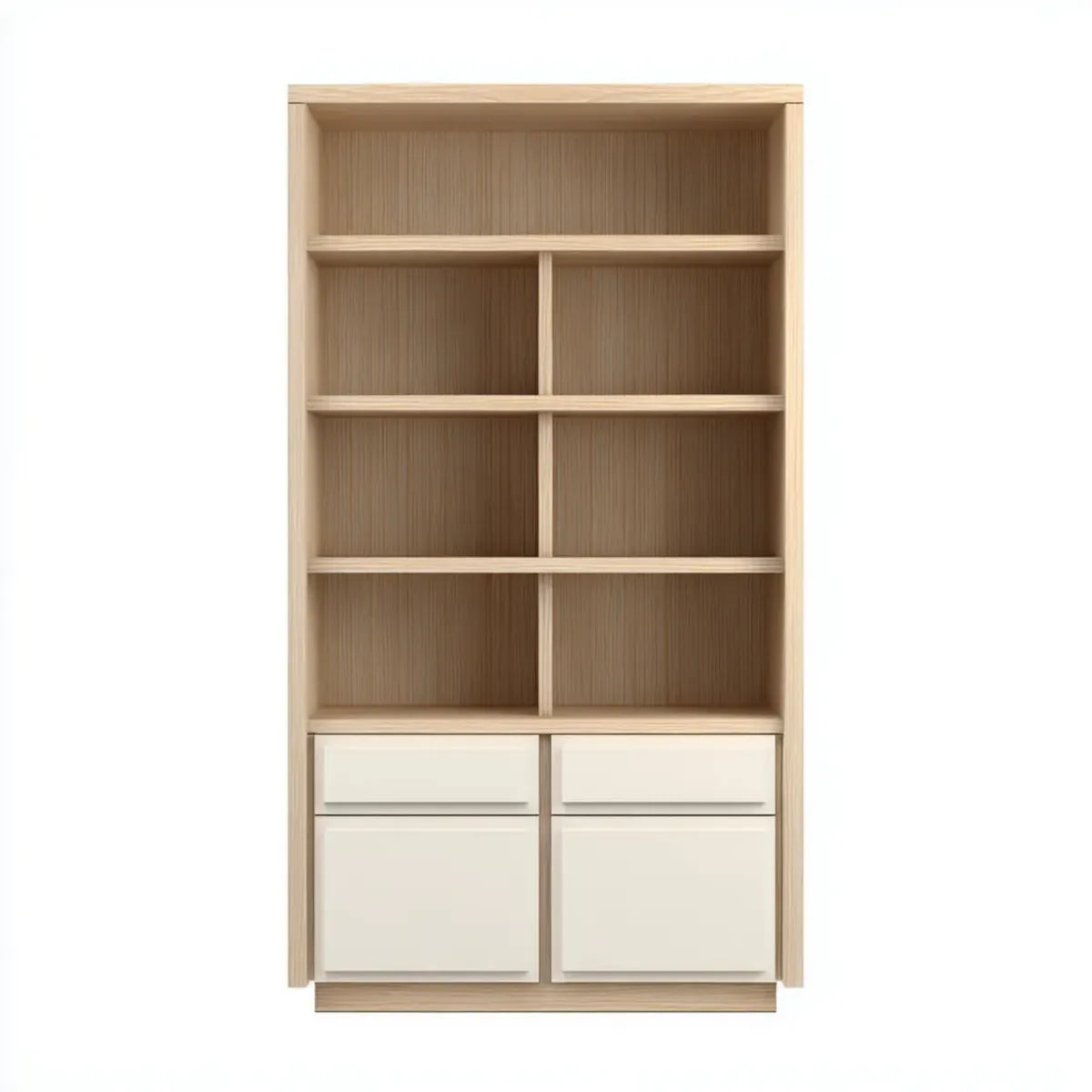 Regał, Czysta i biała biblioteka do przechowywania dębu 80 x 30 x 200 cm prostokątnych płyt cząstkowych