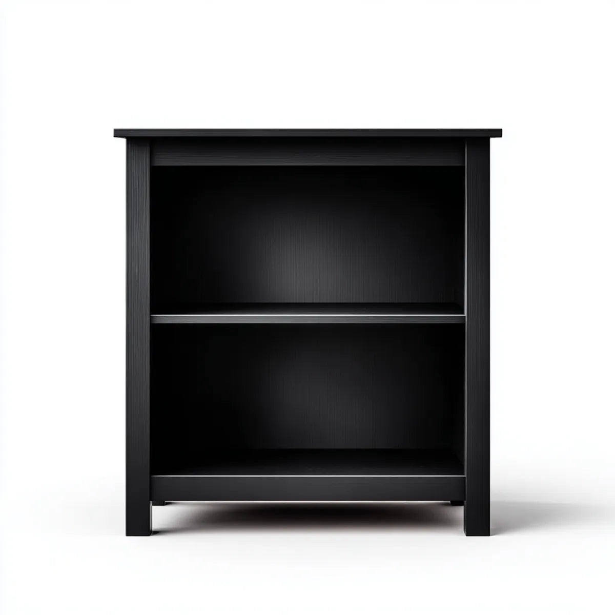 Regał na książki, Czarna biblioteka biurowa 80 x 30 x 100 cm w prostokątnej laminowanej MDF z 2 półkami