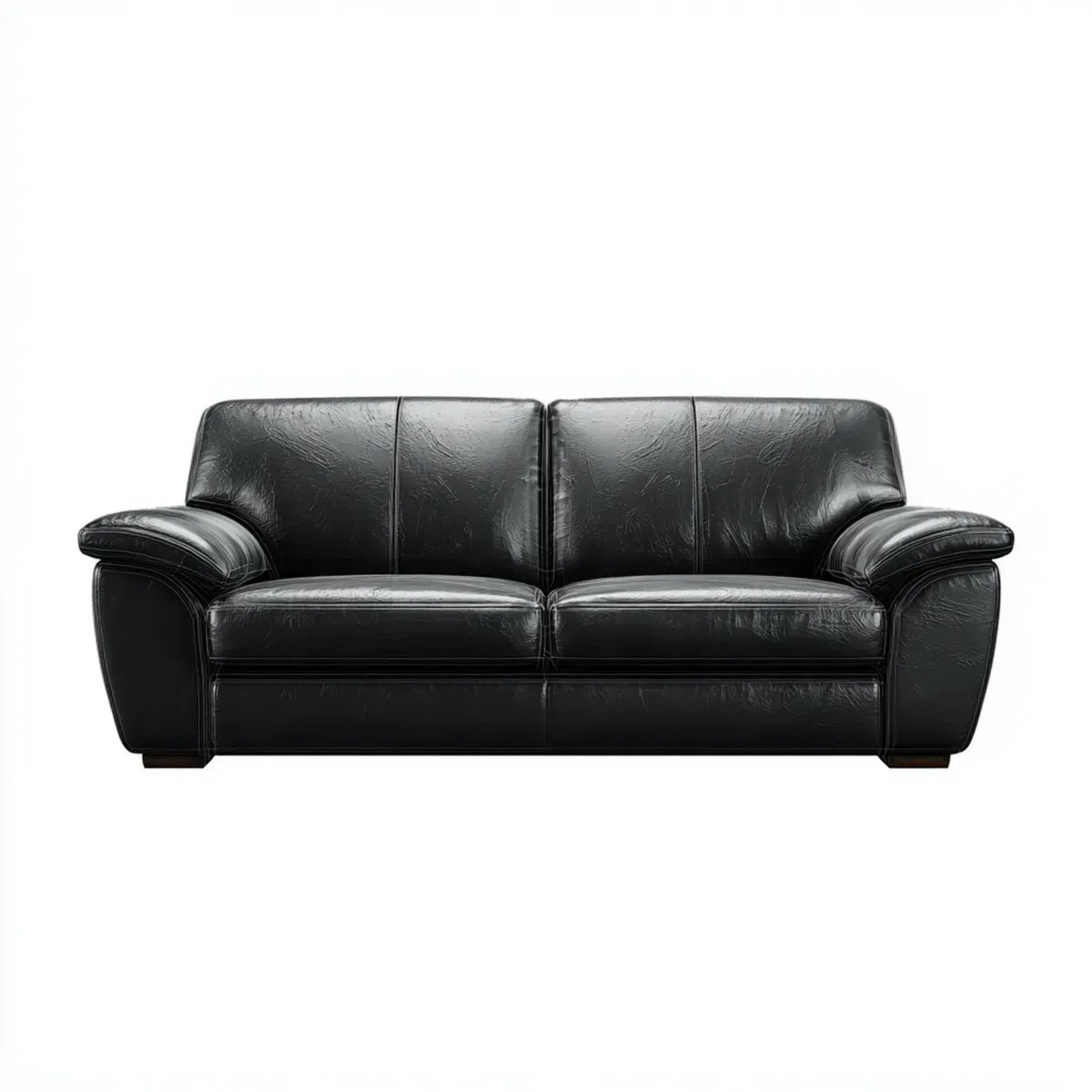 Sofa, 2 fotela prosto czarny ze skóry syntetycznej PU 160 x 90 x 88 cm