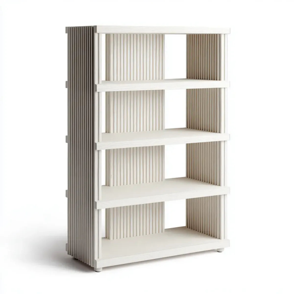 Regał, Budełka biała 90 x 30 x 180 cm z malowanego MDF prostokątnego z 4 otwartymi półkami