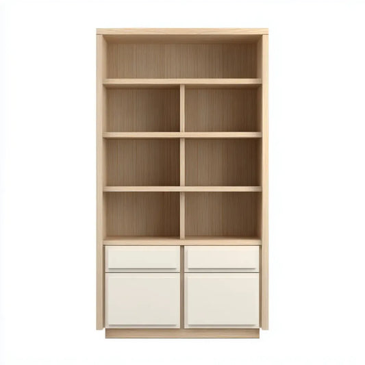 Regał, Czysta i biała biblioteka do przechowywania dębu 80 x 30 x 200 cm prostokątnych płyt cząstkowych