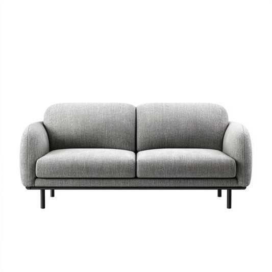 Sofa, 2 fotela prosta szara poliester ze stalową nogą 160 x 85 x 78 cm