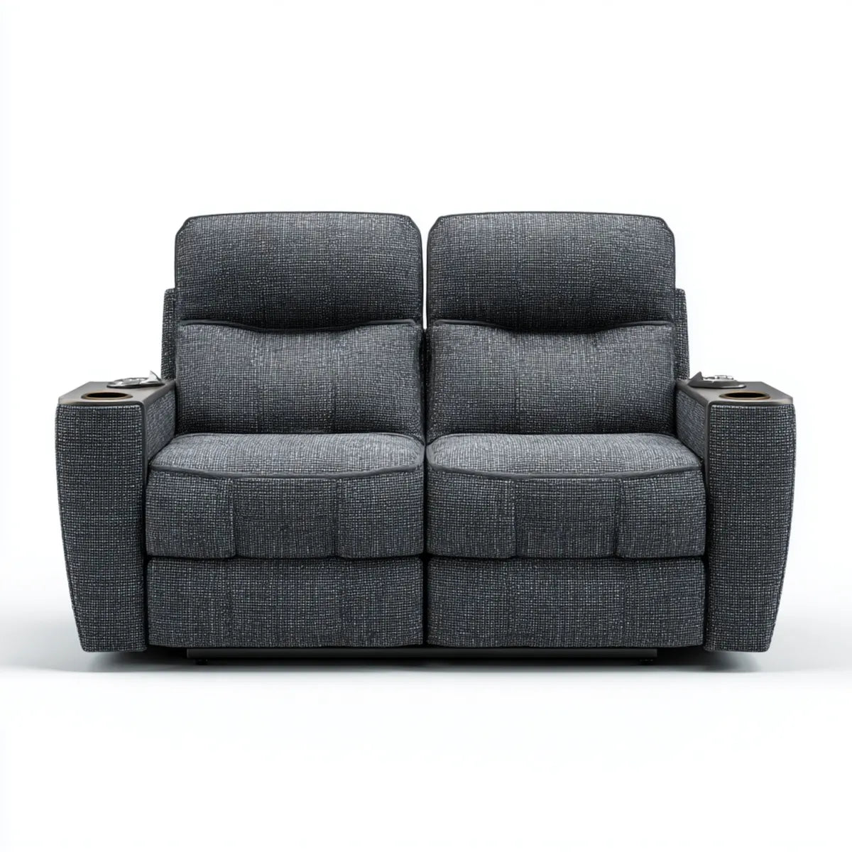 Sofa, 2-osobowa relaksująca sofa szara prostokątna poliester 170 x 95 x 102 cm