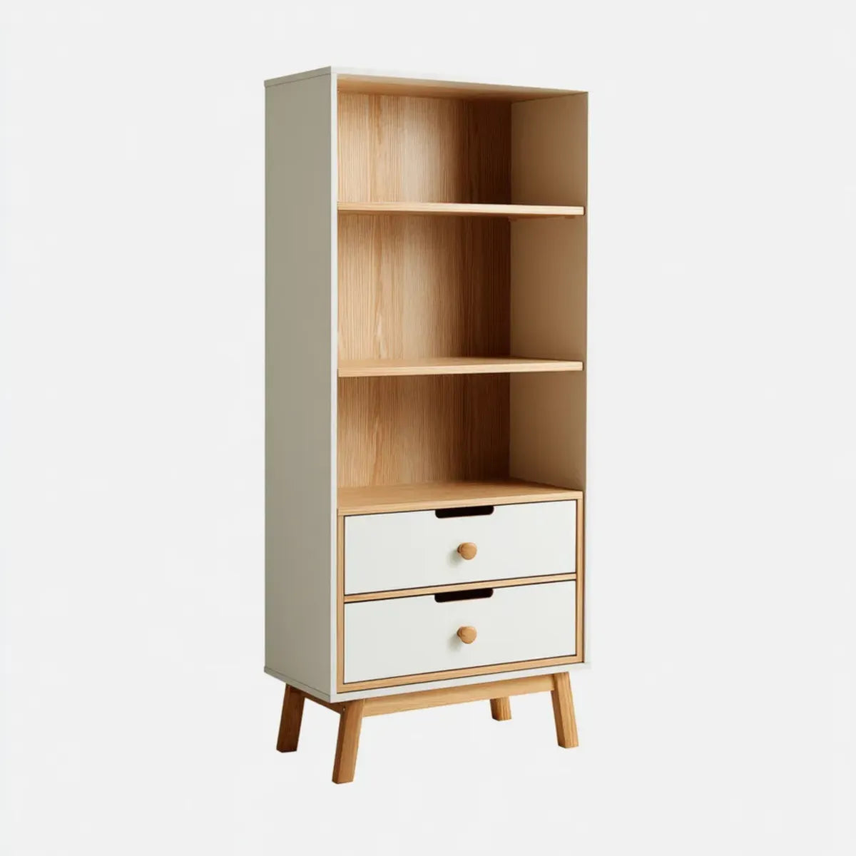 Regał stojący z szufladami Biały Dąb 60 x 35 x 160 cm MDF prostokątny