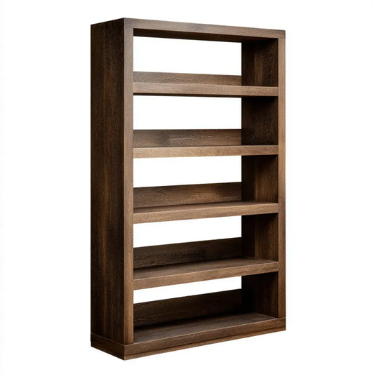 Regał stojący ciemnobrązowa z płyty MDF 180 x 80 x 30 cm z 5 otwartymi przegródkami