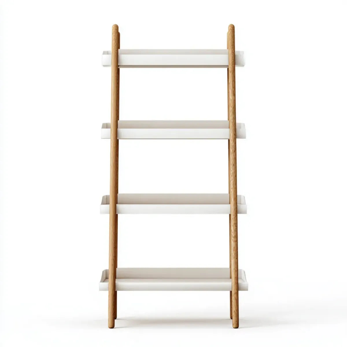 Regał, Rakietka na głowę Biała naturalna 60 x 30 x 170 cm z MDF i dębu prostokątnego z 4 półkami