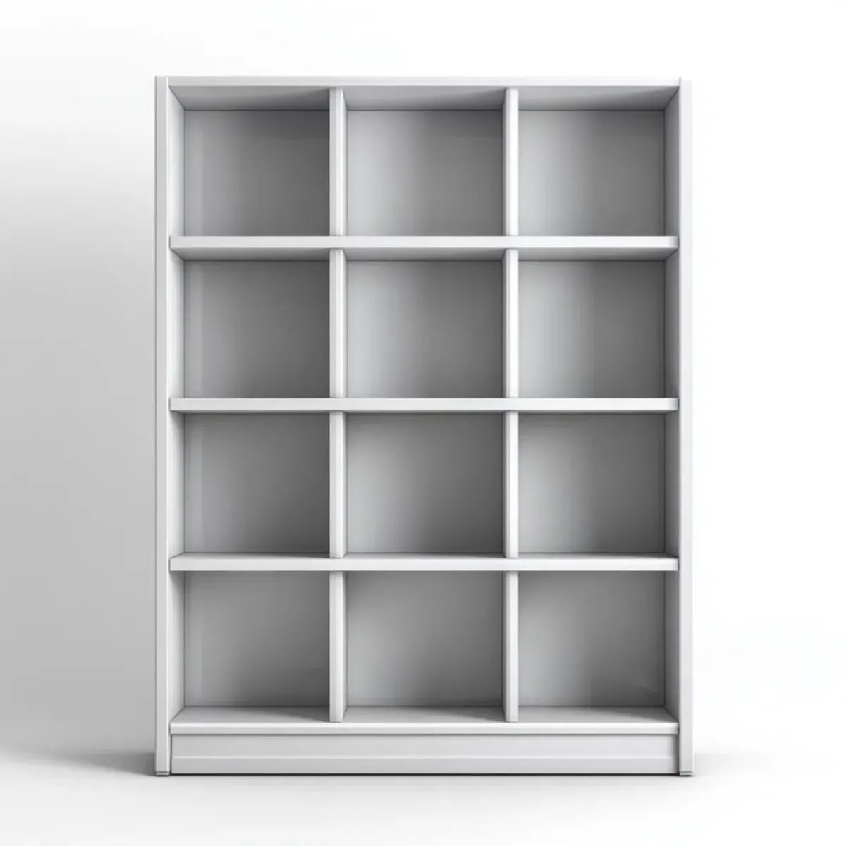 Regał, 12 białych pudełek w panelach MDF 120 x 30 x 180 cm prostokątnych