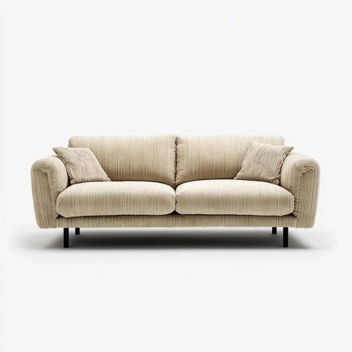 Sofa, 2 fotela prosta sofa w poliestrowym aksamicie żebrowanym 180 x 90 x 85 cm