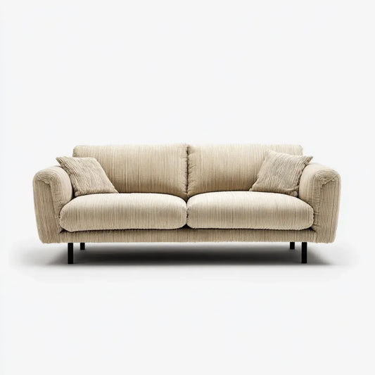 Sofa, 2 fotela prosta sofa w poliestrowym aksamicie żebrowanym 180 x 90 x 85 cm