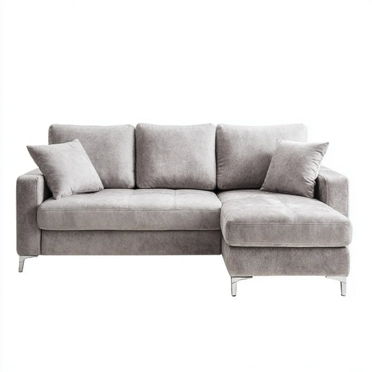 Sofa, 3 fotele rozkładana kanapa w poliestrowym aksamicie w 250 x 160 x 85 cm