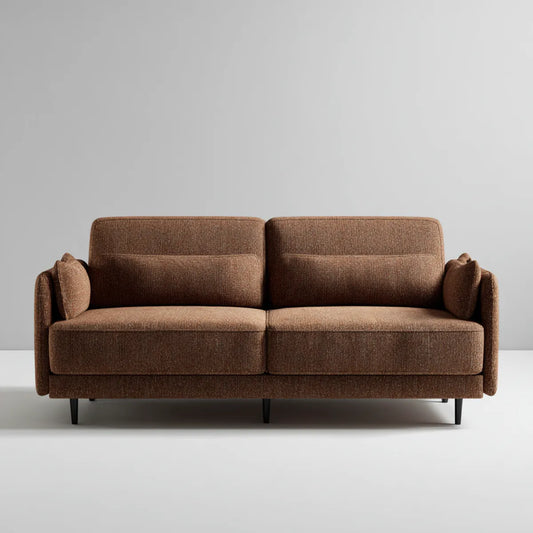 Sofa, 2 fotela prosta brązowa 160 x 88 x 84 cm poliester ze stalową nogą