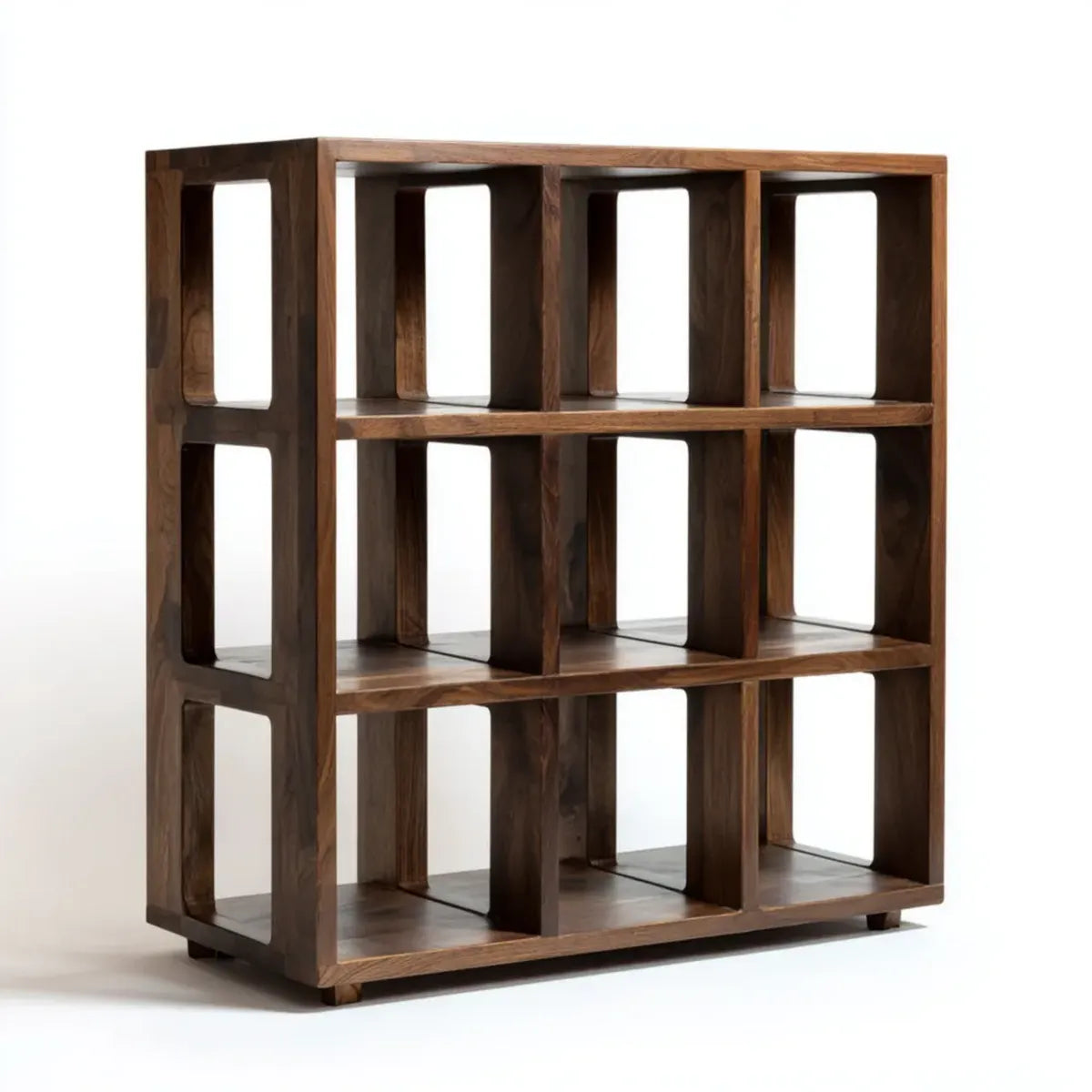 Regał, Łóżka z 9 przegródkami ciemnobrązowy 100 x 30 x 100 cm akacja lite drewno prostokątne