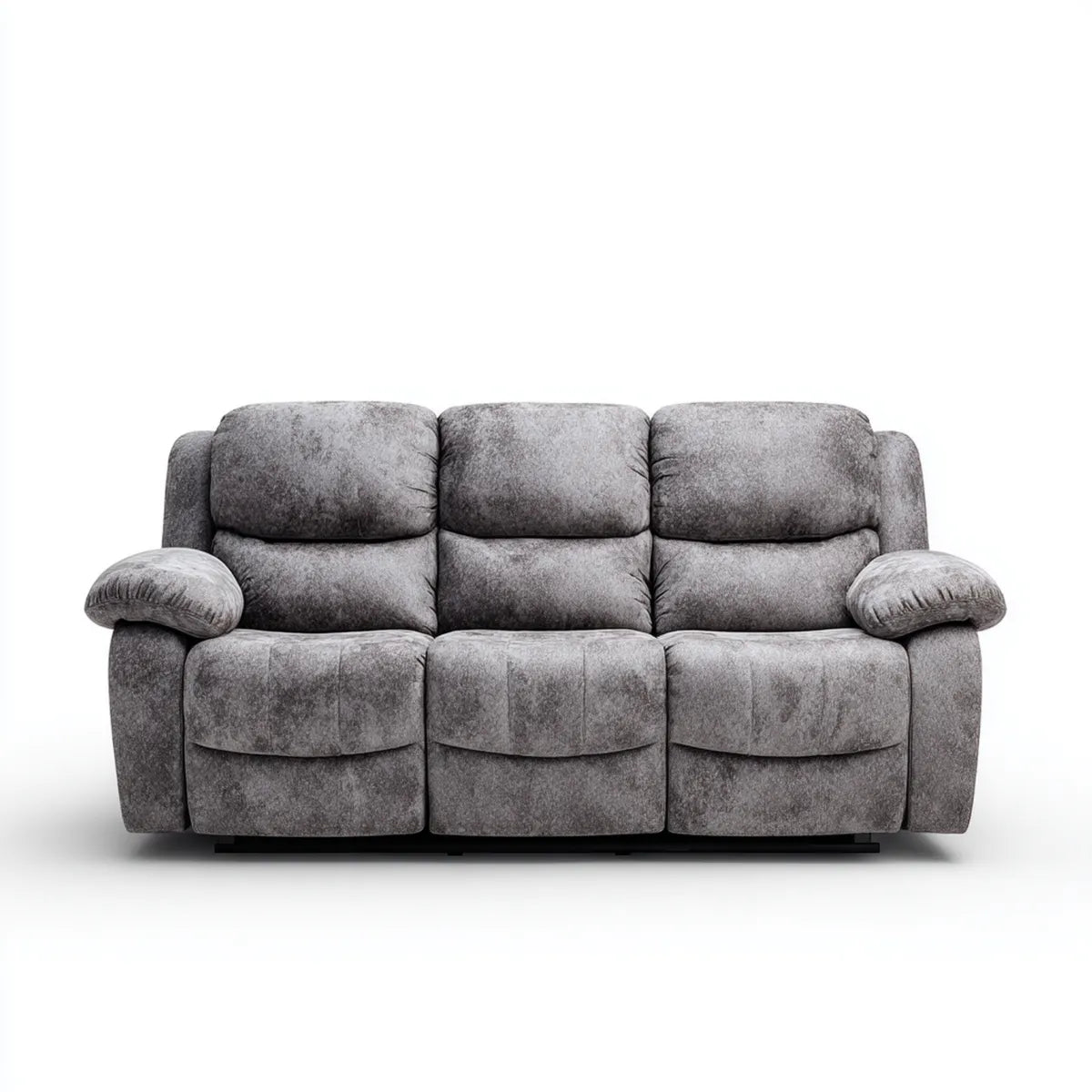 Sofa, 3 fotel prosta sofa relaksująca szary w poliestrowym mikrofibrze 220 x 95 x 100 cm