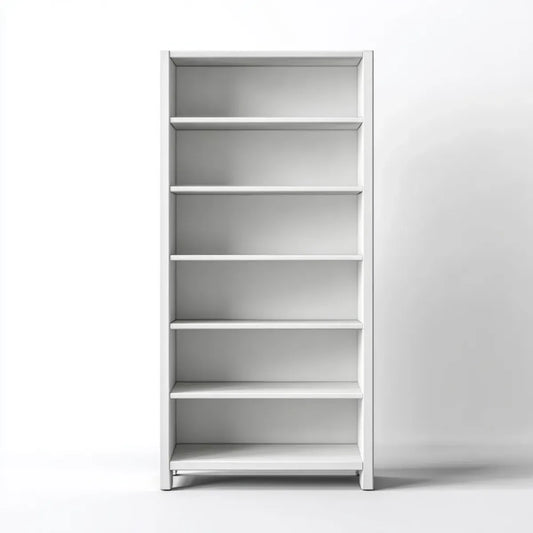 Regał, Książka Półka stojąca Biała 80 x 30 x 200 cm MDF Prostokątna z 7 przegródkami